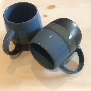 Mikasa Safford Stoneware Mugs Blue Grey Brown 16oz